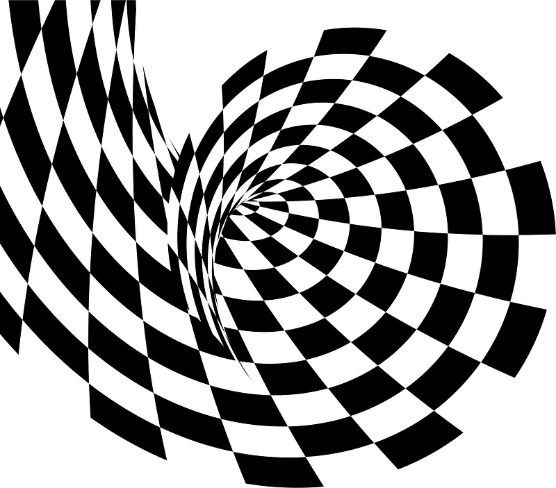 Checkered pattern swirl