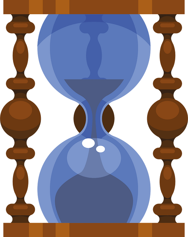 Hourglass with wooden frame