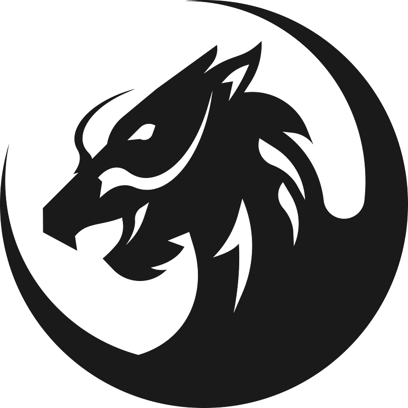 Dragon monochrome stencil art