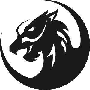 Dragon monochrome stencil art