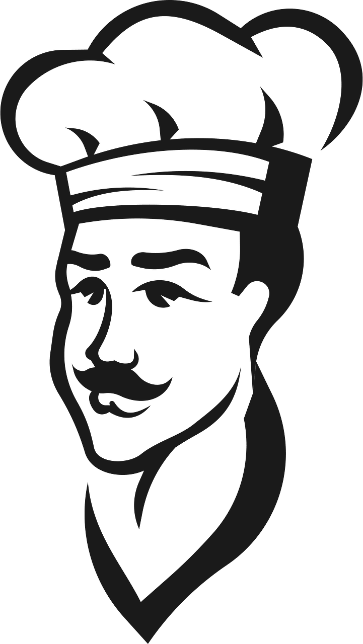 Chef face silhouette