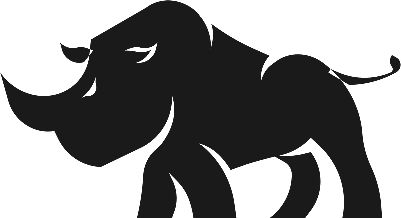 Rhino cartoon silhouette