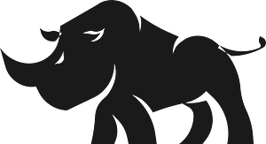 Rhino cartoon silhouette
