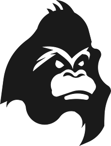 Gorilla ape face silhouette