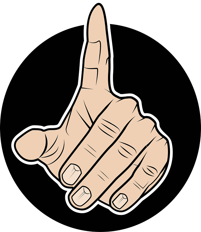 Raised index finger gesture