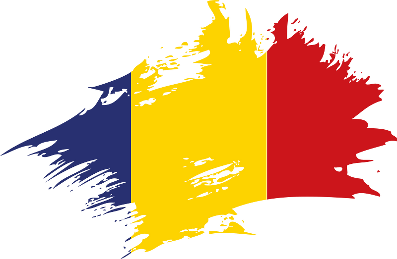 Romanian flag brush stroke