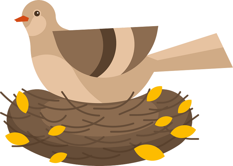 Bird in the nest clip art