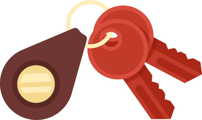 Keys on a keychain