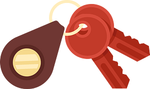 Keys on a keychain