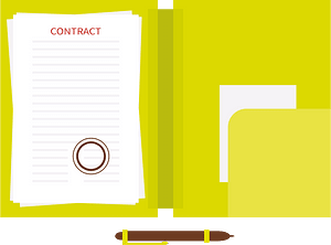 Paper contract and a pen