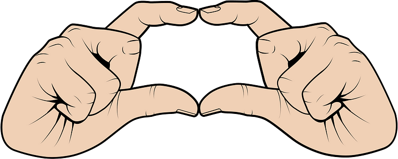 Hand gesture with index fingers