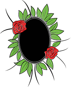Mirror with flowers