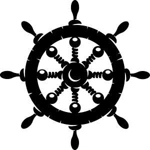 Ship rudder silhouette