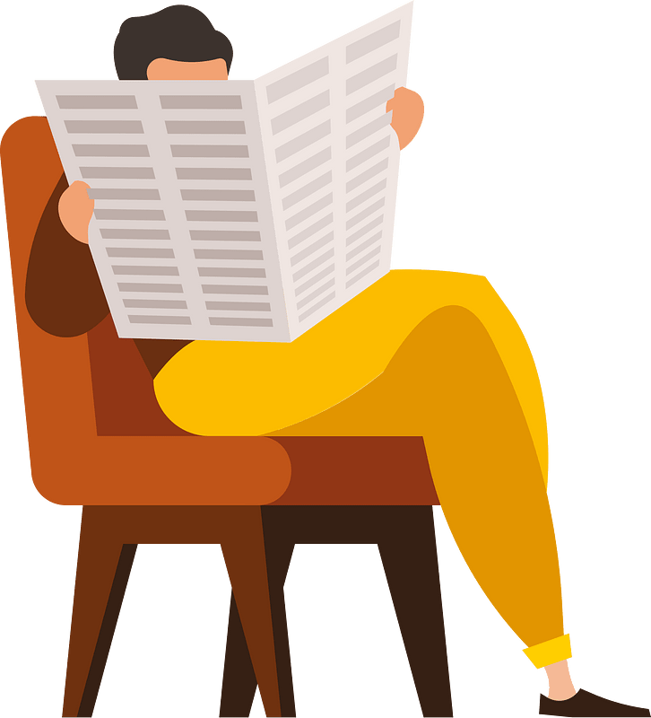 Man reads newspaper