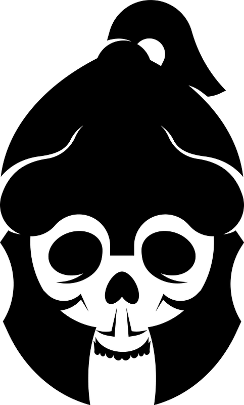 Skull with helmet silhouette