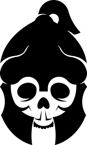 Skull with helmet silhouette