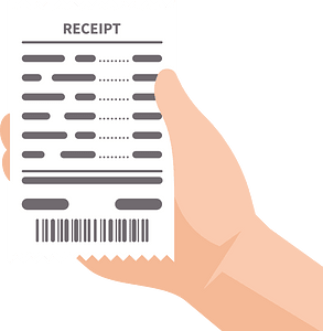 Receipt in hand
