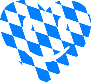 Smiling heart with Bavarian flag