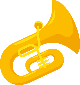 Yellow trumpet cartoon