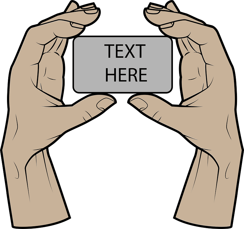 Hands holding a blank card