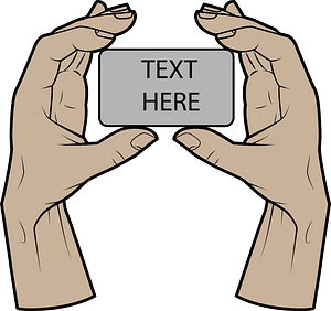 Hands holding a blank card