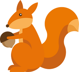 Squirrel with an acorn
