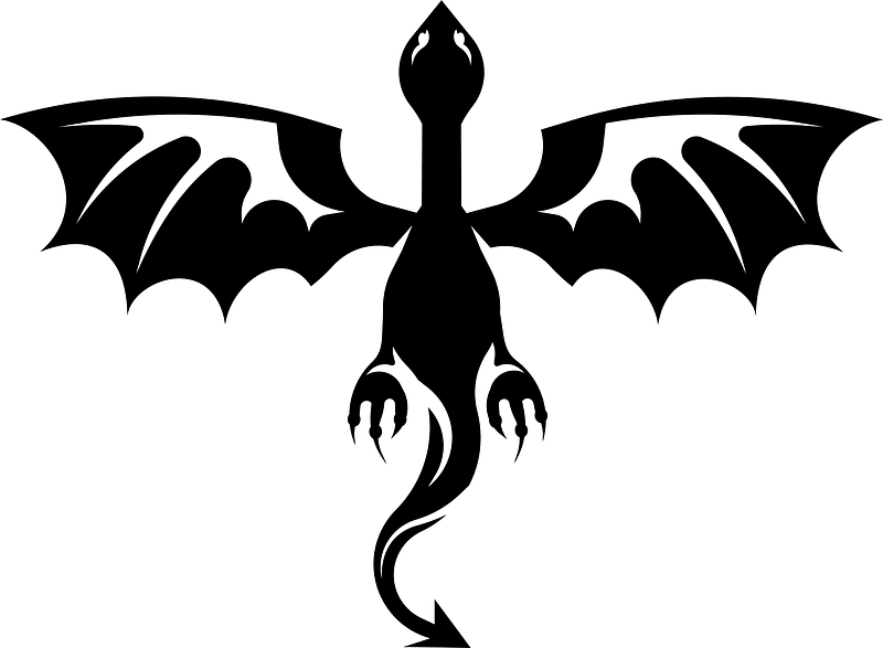 Flying dragon silhouette