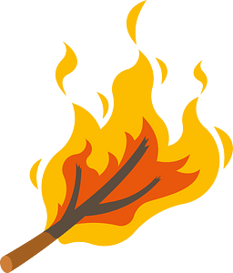 Burning tree branch