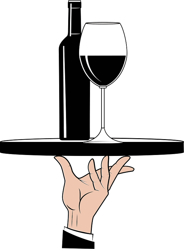 Waiter serving a drink