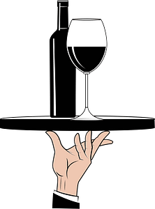Waiter serving a drink