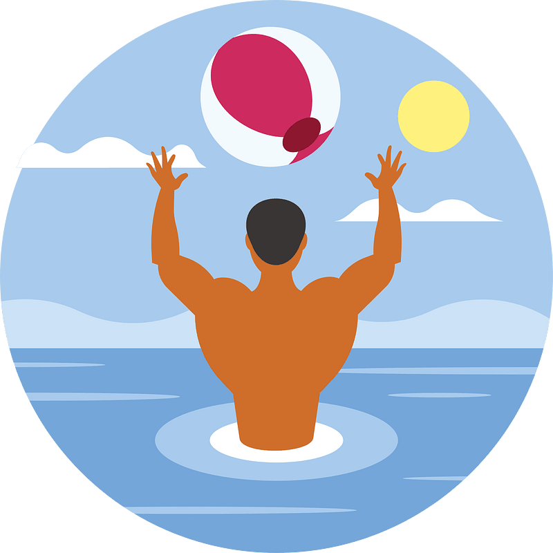 Man playing in the sea