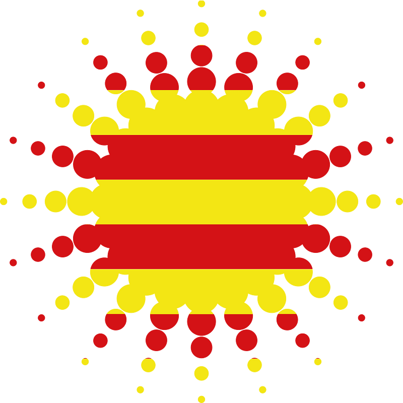 Catalonia flag halftone shape