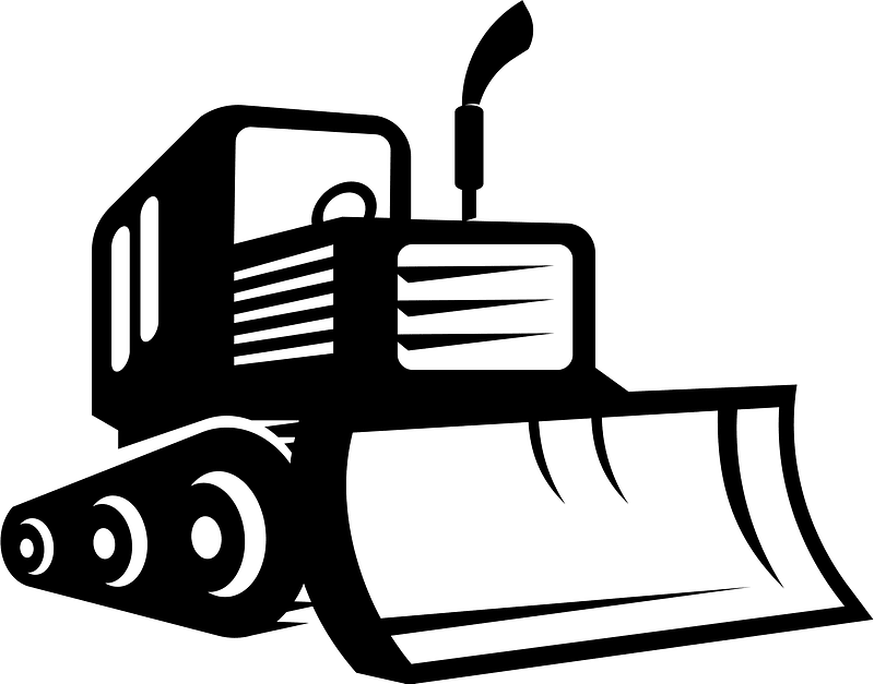 Bulldozer silhouette