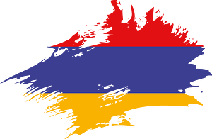 Armenian flag paintbrush stroke