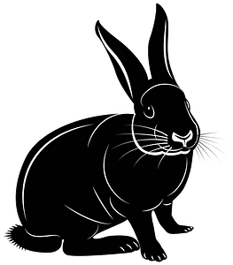 Silhouette of a rabbit