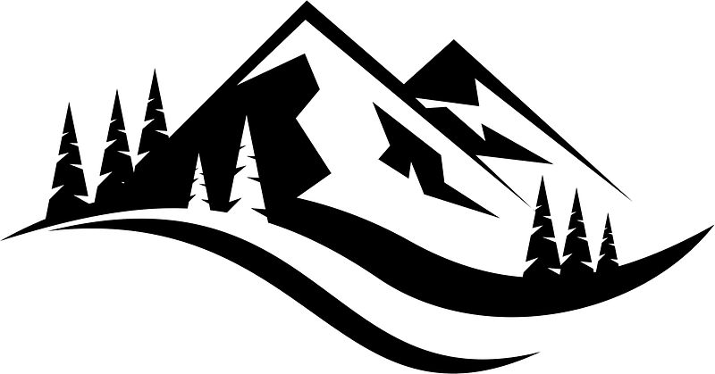 Mountain outdoor logo silhouette