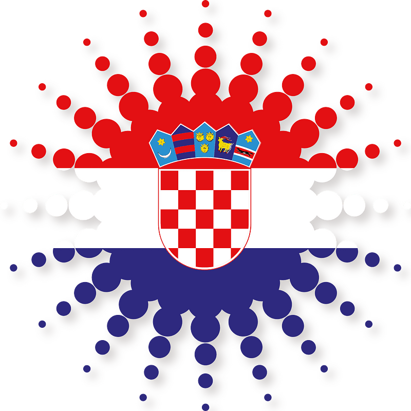 Croatian flag halftone design