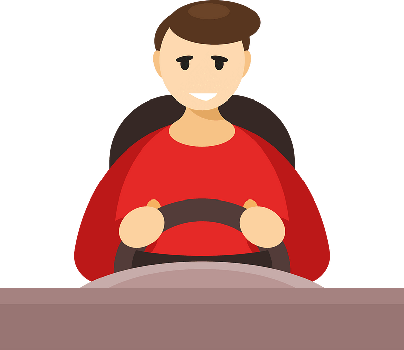 Man driving a vehicle