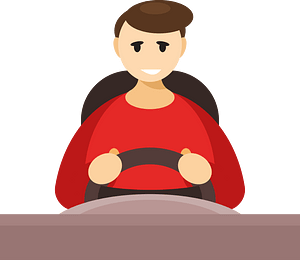 Man driving a vehicle