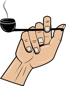 Hand with smoking pipe