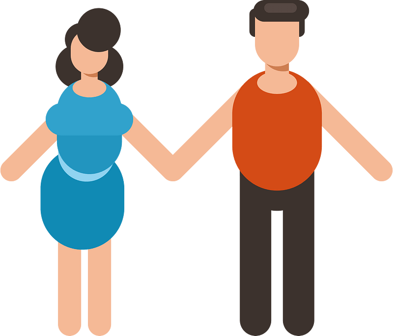 Man and woman holding hands