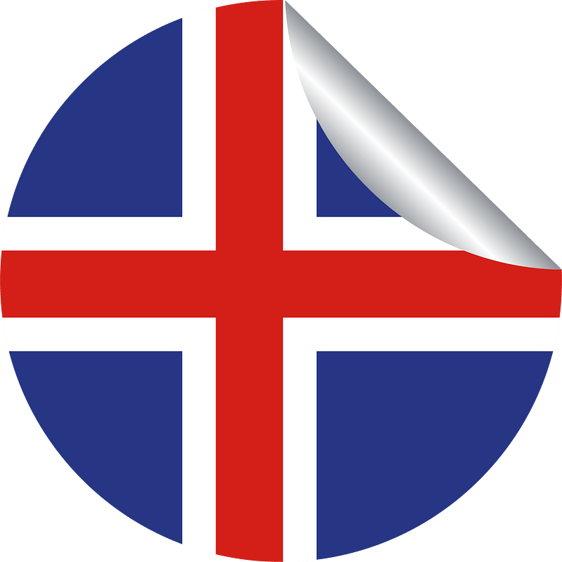 Iceland flag peeling sticker