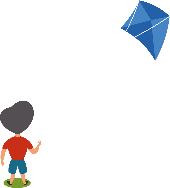 Child playing with a kite