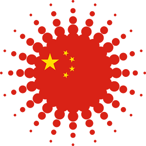 Chinese flag halftone design element
