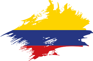 Colombia flag paint spatter