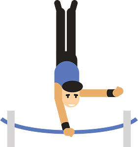 Gymnast on a gymnastics high bar