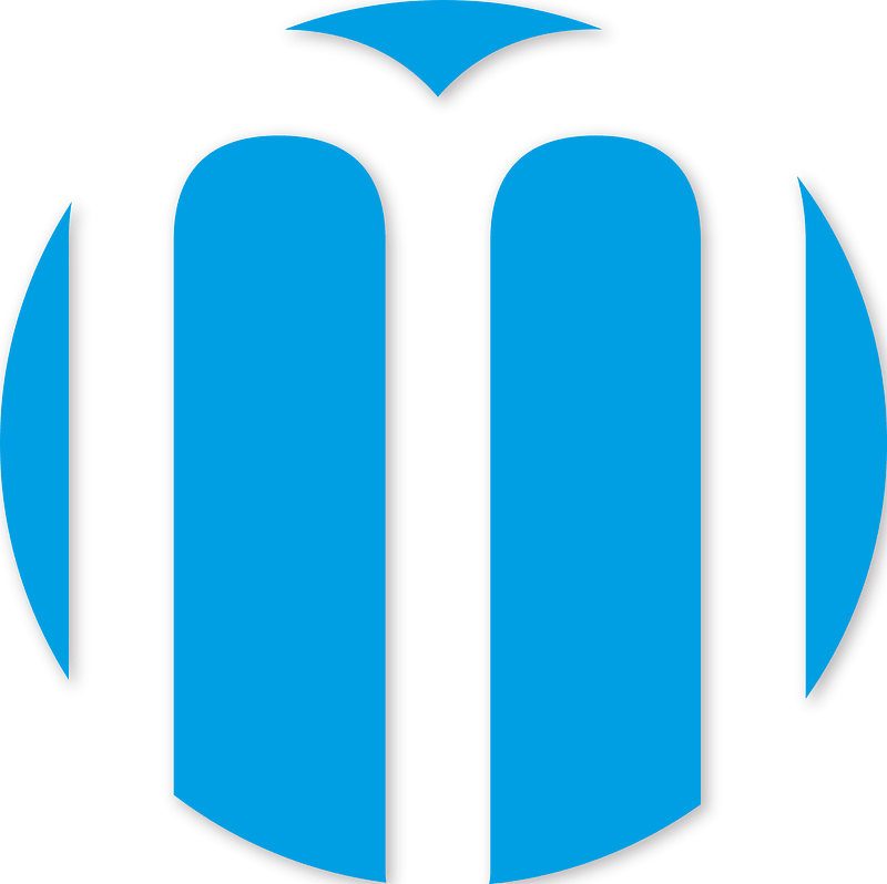 Logotype with blue circle