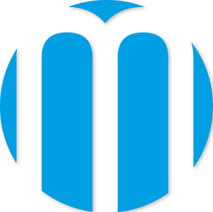 Logotype with blue circle