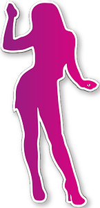 Silhouette of a woman pink color