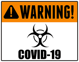 Warning sign Covid-19
